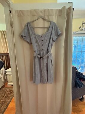 SO Light Blue Short Sleeve Mini Dress